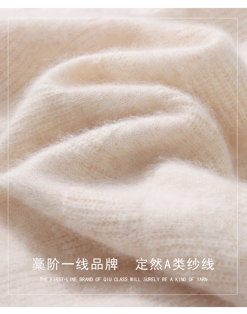 Luxury Men's 100% Mink Cashmere Thickening Sweater O-neck Grid Pullover Thick Knitwear Top Autumn Winter Anti-pilling Clothing