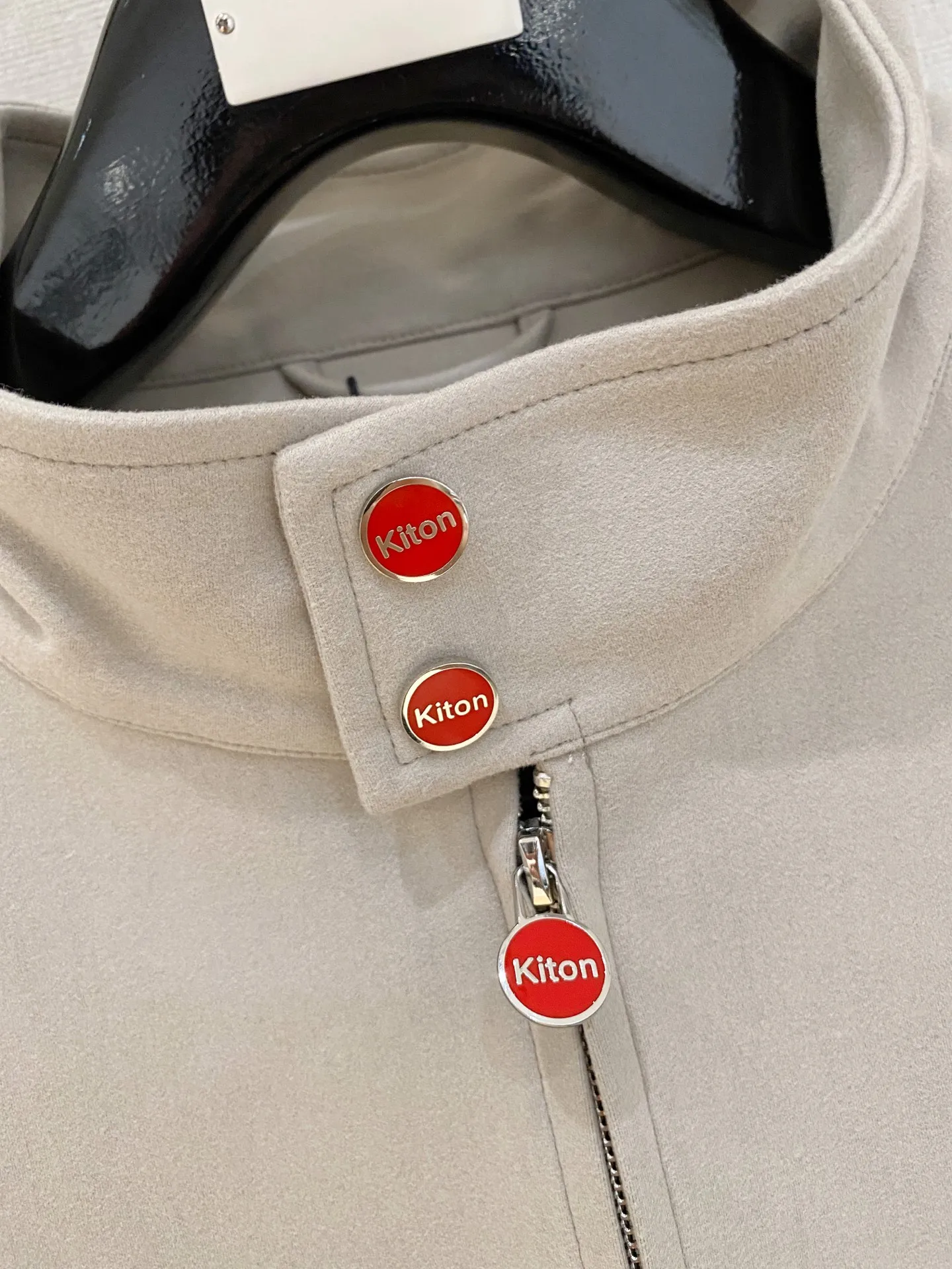Kiton stand-up neck zip-up classic men's jacket