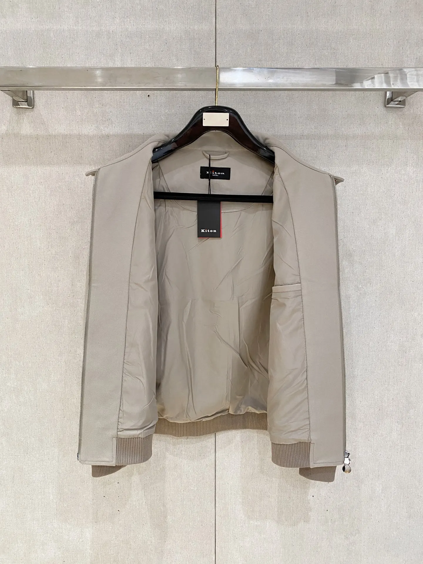 Kiton stand-up neck zip-up classic men's jacket
