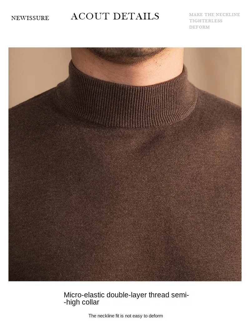 Mr. Lusan Half-turtleneck Sweater Men's Pullover Sweater Knitted Wool Sweater Slim-fit Inner Thin Base Shirt Trendy