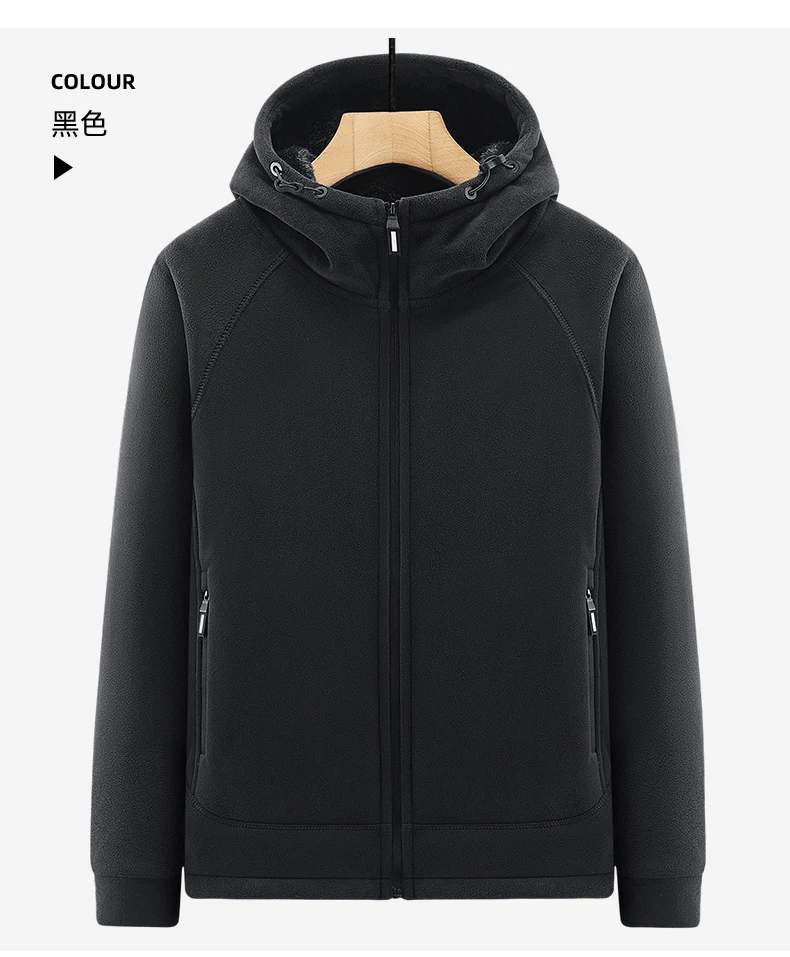 Polar Fleece Hooded Jacket for Men New 2025 Autumn Winter Outdoor Thicken Warm Parkas Coats Men Hiking Camping Jackets Clothing