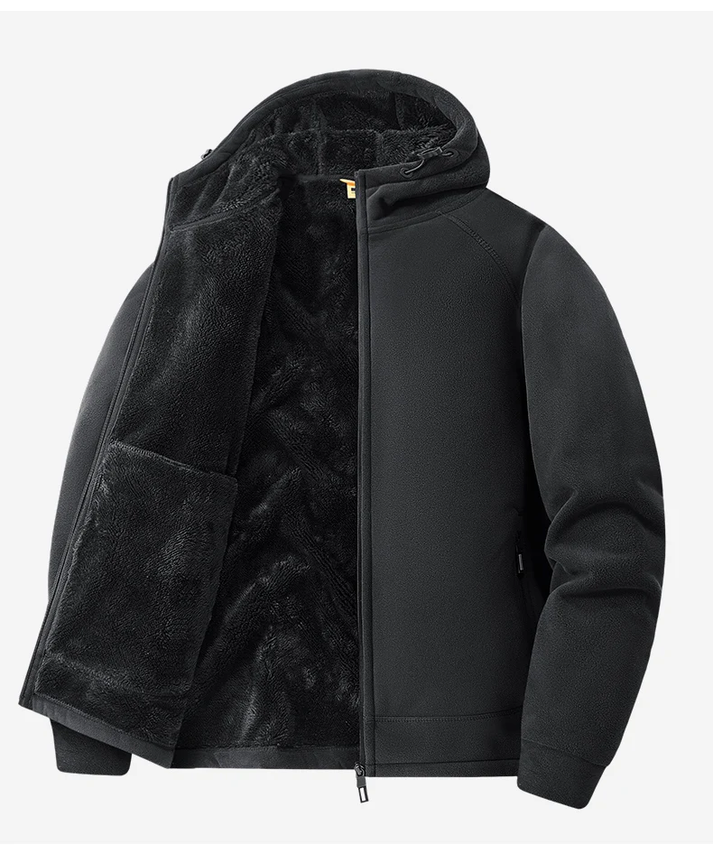 Polar Fleece Hooded Jacket for Men New 2025 Autumn Winter Outdoor Thicken Warm Parkas Coats Men Hiking Camping Jackets Clothing