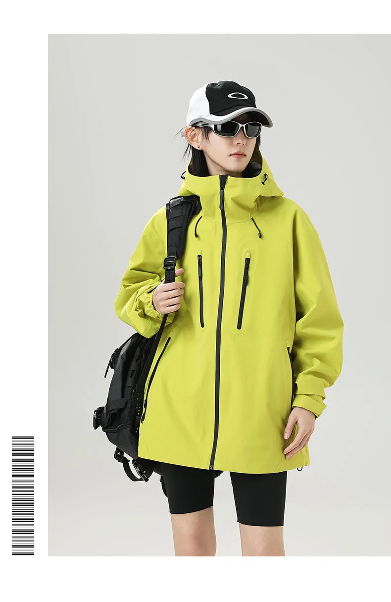 2026 Outdoor Laminated Hard Shell Windproof Waterproof Solid Color Fashionable Camping Fishing Sports Versatile Casual Jacket