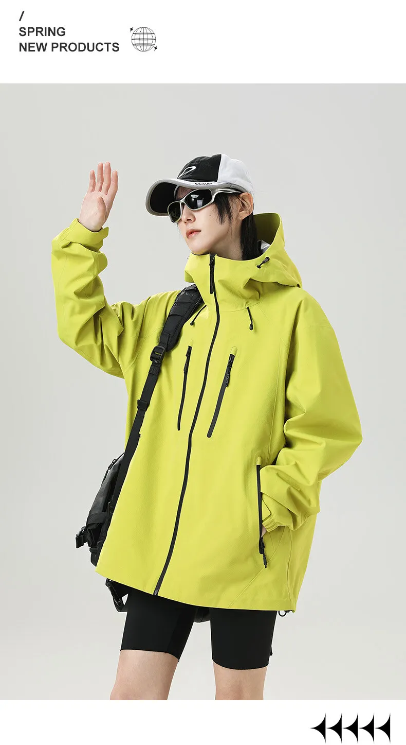 2026 Outdoor Laminated Hard Shell Windproof Waterproof Solid Color Fashionable Camping Fishing Sports Versatile Casual Jacket