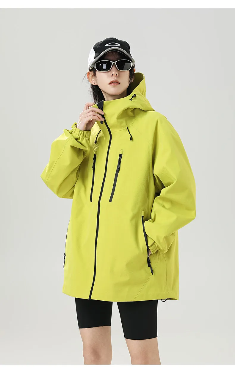 2026 Outdoor Laminated Hard Shell Windproof Waterproof Solid Color Fashionable Camping Fishing Sports Versatile Casual Jacket