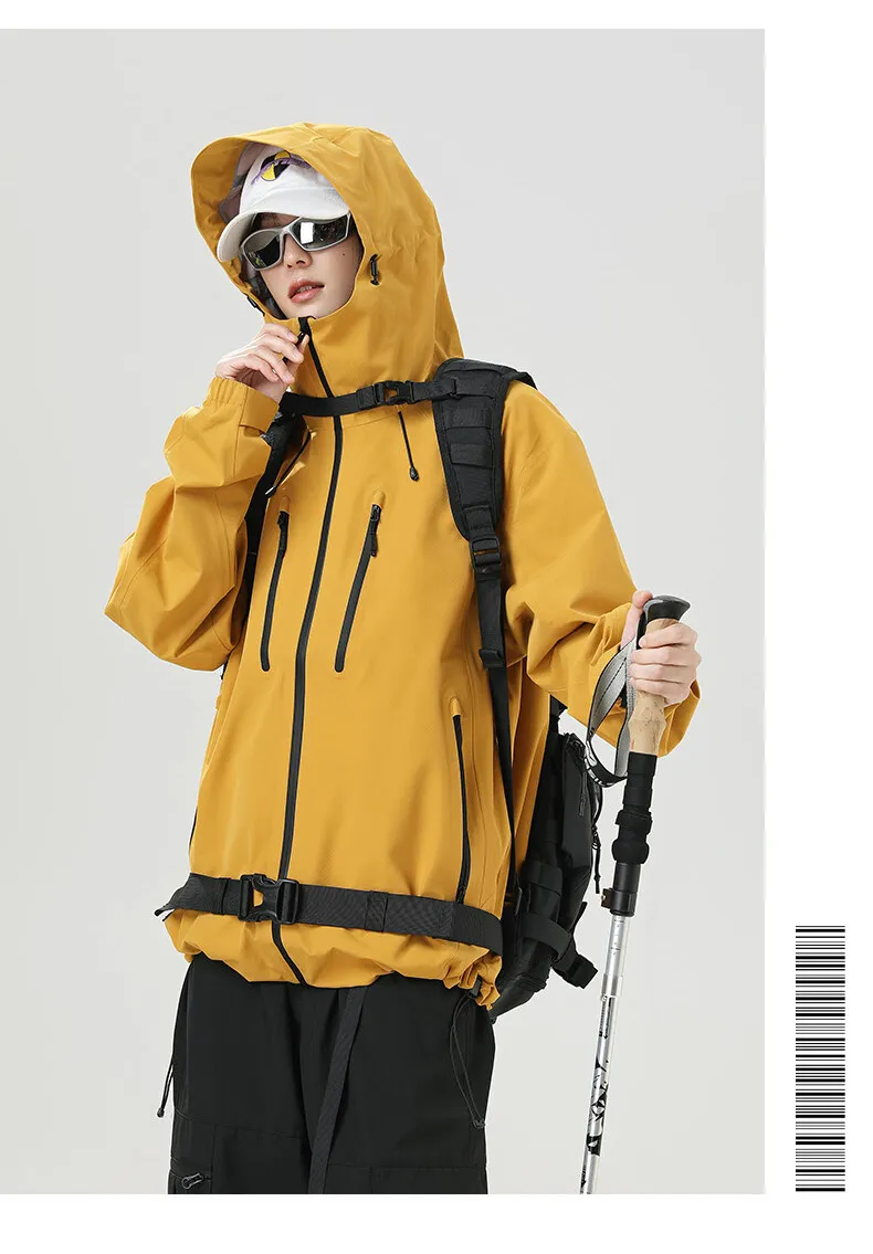 2026 Outdoor Laminated Hard Shell Windproof Waterproof Solid Color Fashionable Camping Fishing Sports Versatile Casual Jacket