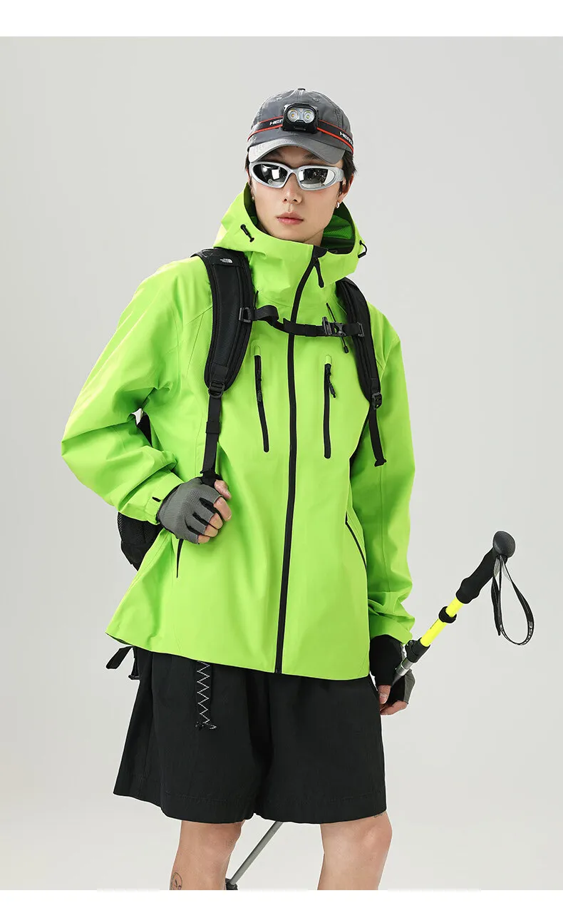 2026 Outdoor Laminated Hard Shell Windproof Waterproof Solid Color Fashionable Camping Fishing Sports Versatile Casual Jacket