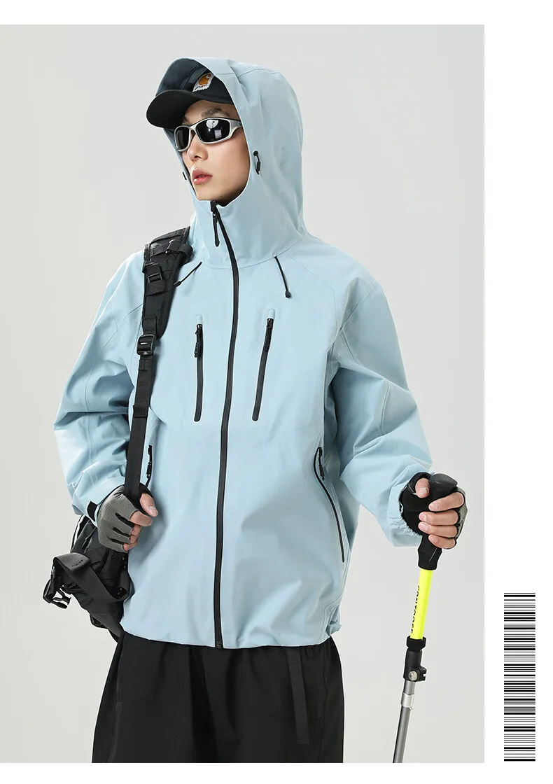 2026 Outdoor Laminated Hard Shell Windproof Waterproof Solid Color Fashionable Camping Fishing Sports Versatile Casual Jacket