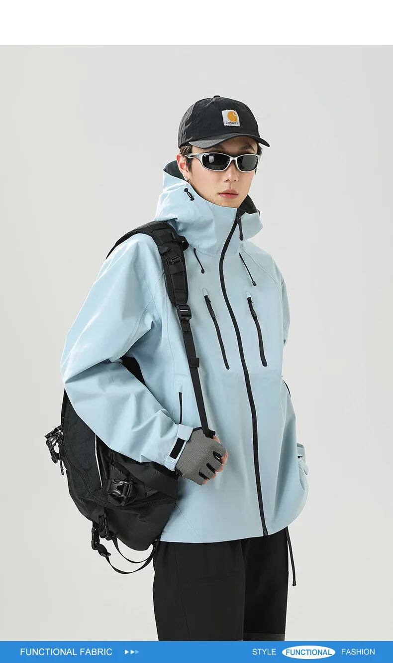 2026 Outdoor Laminated Hard Shell Windproof Waterproof Solid Color Fashionable Camping Fishing Sports Versatile Casual Jacket