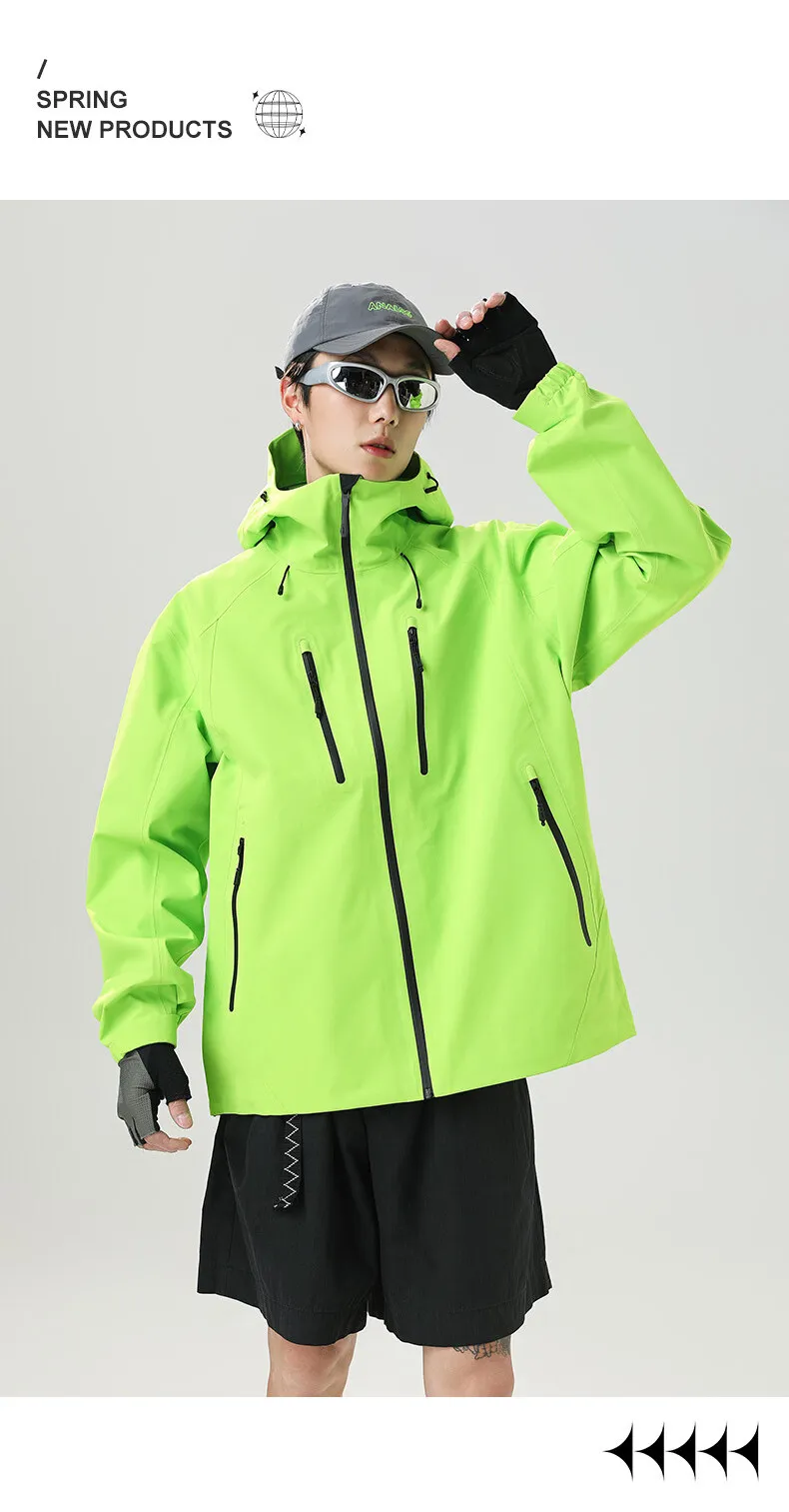 2026 Outdoor Laminated Hard Shell Windproof Waterproof Solid Color Fashionable Camping Fishing Sports Versatile Casual Jacket