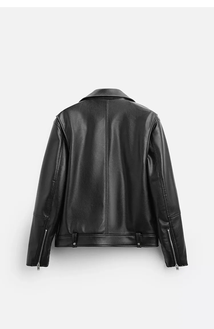 MAMELICCE Original design Rock punk style Slim fit leather coat Synthetic leather jackets Autumn and winter men's clothing tops