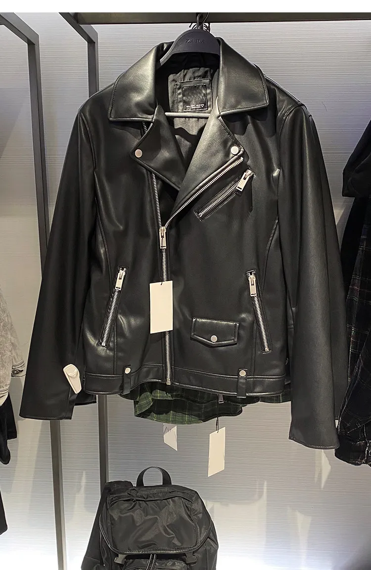MAMELICCE Original design Rock punk style Slim fit leather coat Synthetic leather jackets Autumn and winter men's clothing tops