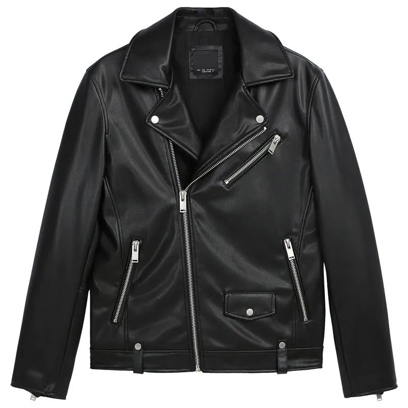 MAMELICCE Original design Rock punk style Slim fit leather coat Synthetic leather jackets Autumn and winter men's clothing tops