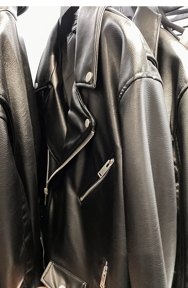 MAMELICCE Original design Rock punk style Slim fit leather coat Synthetic leather jackets Autumn and winter men's clothing tops