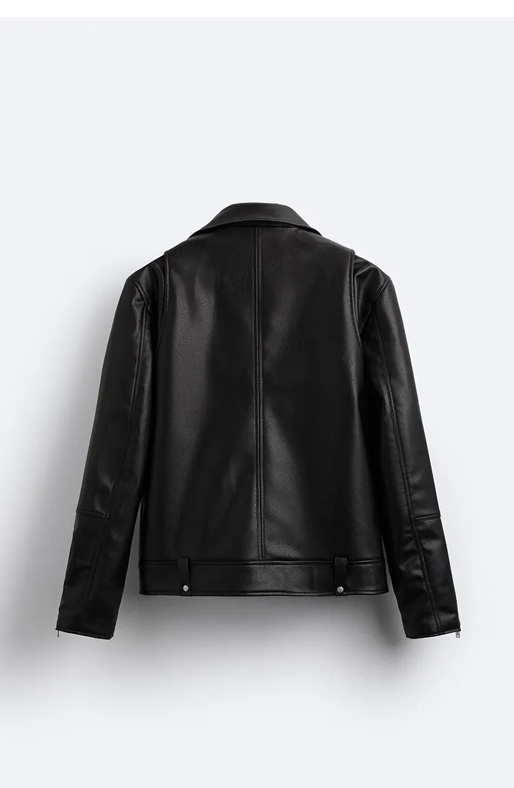 MAMELICCE Original design Rock punk style Slim fit leather coat Synthetic leather jackets Autumn and winter men's clothing tops