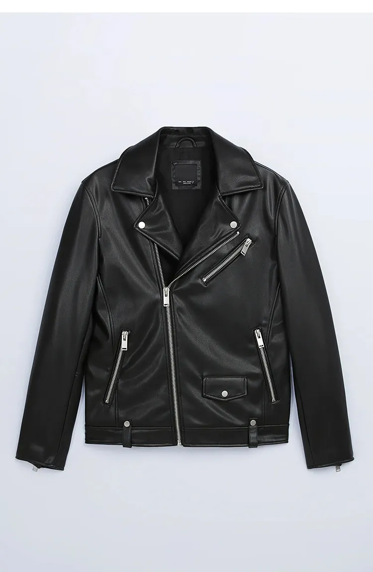 MAMELICCE Original design Rock punk style Slim fit leather coat Synthetic leather jackets Autumn and winter men's clothing tops