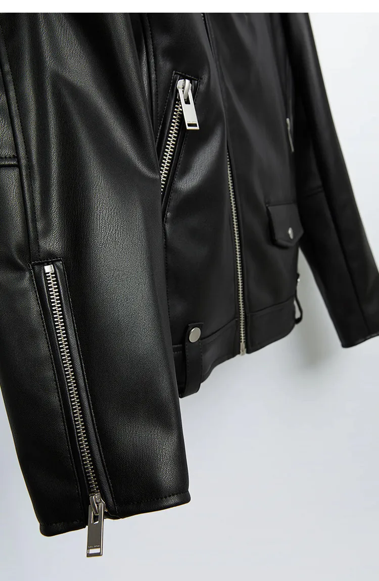 MAMELICCE Original design Rock punk style Slim fit leather coat Synthetic leather jackets Autumn and winter men's clothing tops