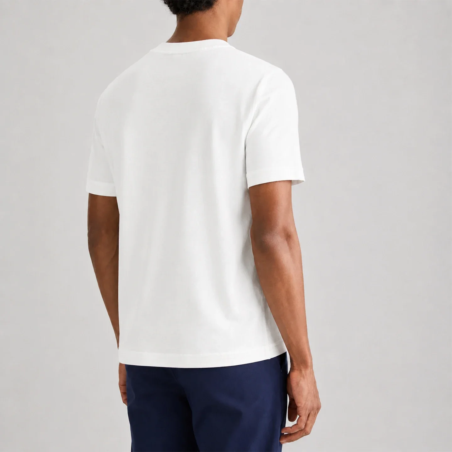 CH Mens Simple Round Neck Hidden Crest Embroidery Regular Fit Short Sleeve Tee Everyday Matching Wear