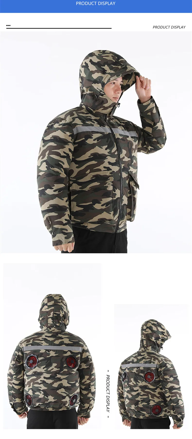 New Casual Loose Cooling Electric Fan Air Conditioning Suit Men Construction Site Outdoor Work Suit With 4 Fans Cooling Coat