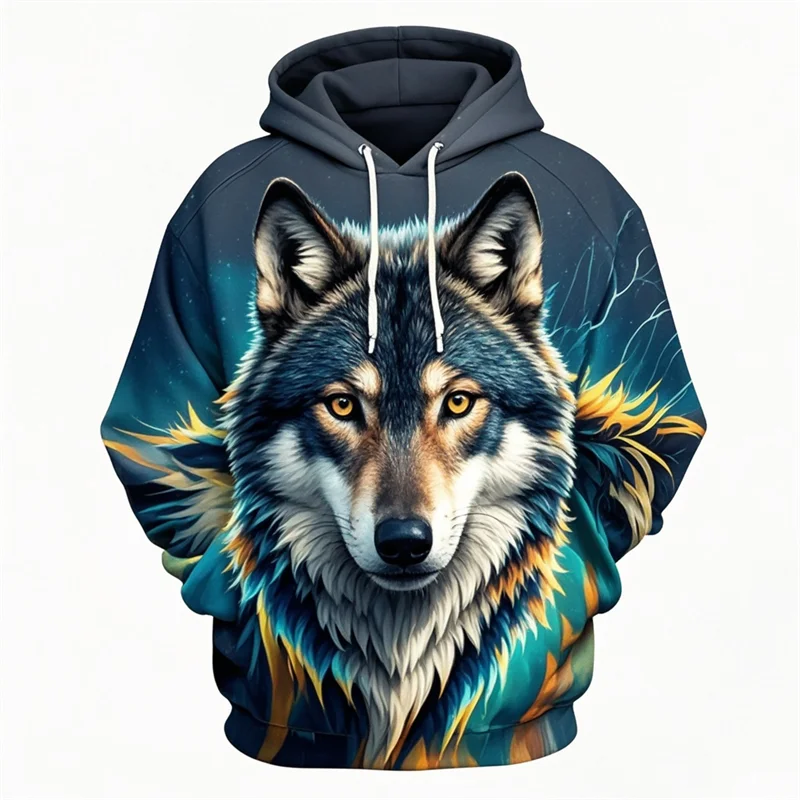 3D Lion Graphic Printed Men's Hoodie Fashion Street Hooded Sweatshirt Summer Autumn Oversized Tracksuit Pullover Casual Hoodies
