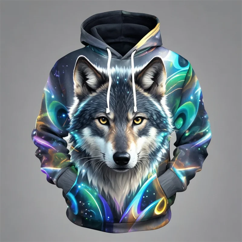 3D Lion Graphic Printed Men's Hoodie Fashion Street Hooded Sweatshirt Summer Autumn Oversized Tracksuit Pullover Casual Hoodies