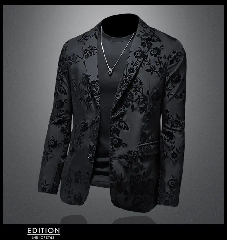 Men's Slim Fit Blazer Jacket Suit Business Wedding Casual Dress Coat Stage Show Costume 2025 Fashion Menswear