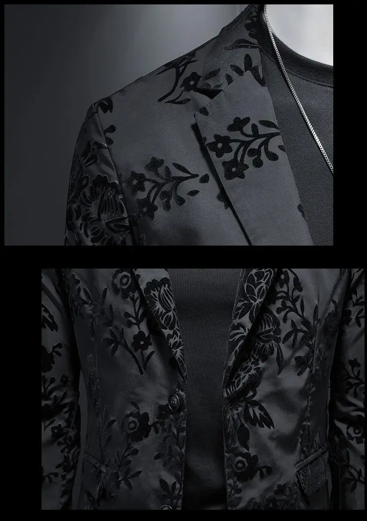 Men's Slim Fit Blazer Jacket Suit Business Wedding Casual Dress Coat Stage Show Costume 2025 Fashion Menswear