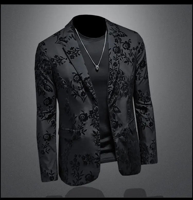 Men's Slim Fit Blazer Jacket Suit Business Wedding Casual Dress Coat Stage Show Costume 2025 Fashion Menswear