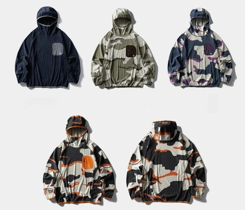 Unisex Lightweight Waffle Grid Hoodie Quick-Dry Long Sleeve T-Shirt Breathable Outdoor Athletic Pullover Top for Spring Autumn