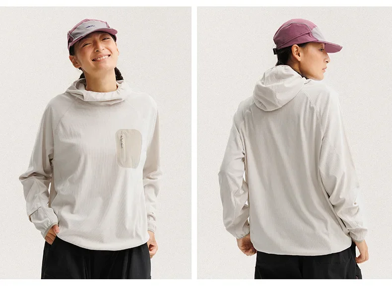 Unisex Lightweight Waffle Grid Hoodie Quick-Dry Long Sleeve T-Shirt Breathable Outdoor Athletic Pullover Top for Spring Autumn