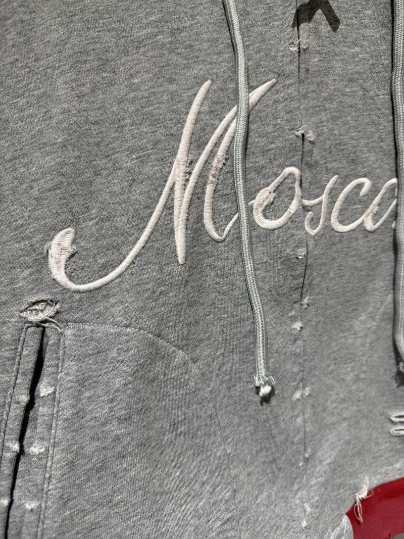 Embroidery War Horse Knight Protocol Index Zipper Hoodie Men Women Double-headed Eagle Print Loose Hole Damaged Loose Pullovers