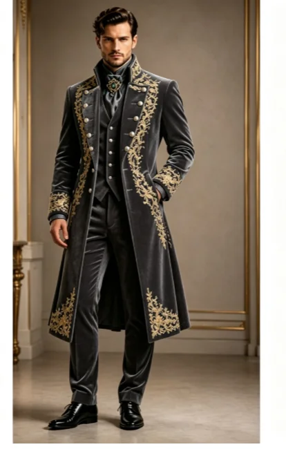 Sparkly Jewelry Men Suits 3 Pieces Sets Customized Embroidery Male Party Blazers Groom Evening Tuxedos Slim Corset Costume Homme