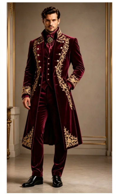 Sparkly Jewelry Men Suits 3 Pieces Sets Customized Embroidery Male Party Blazers Groom Evening Tuxedos Slim Corset Costume Homme