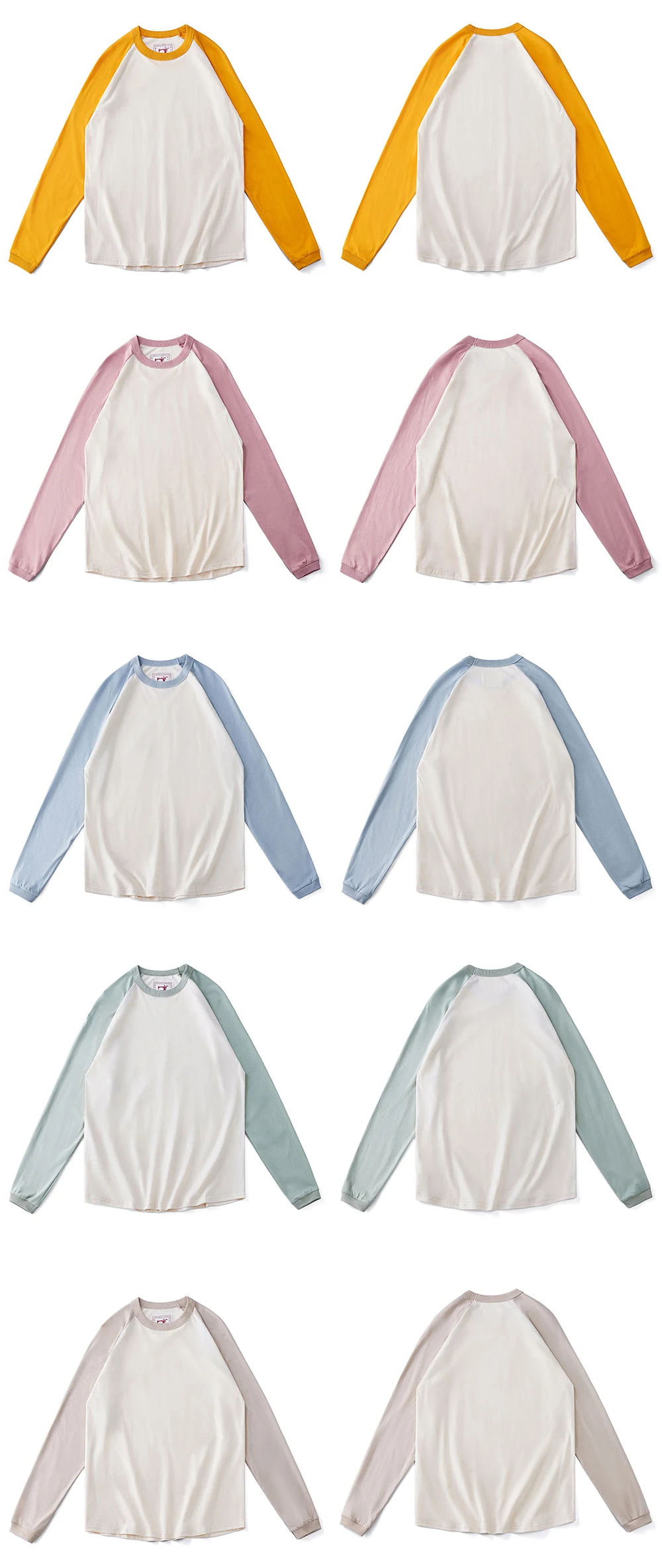 Amekaji Vintage Long Sleeve T Shirt Men Women Spring Autumn New Round Neck Raglan Sleeve T-shirt Retro Casual Bottoming Top Tees