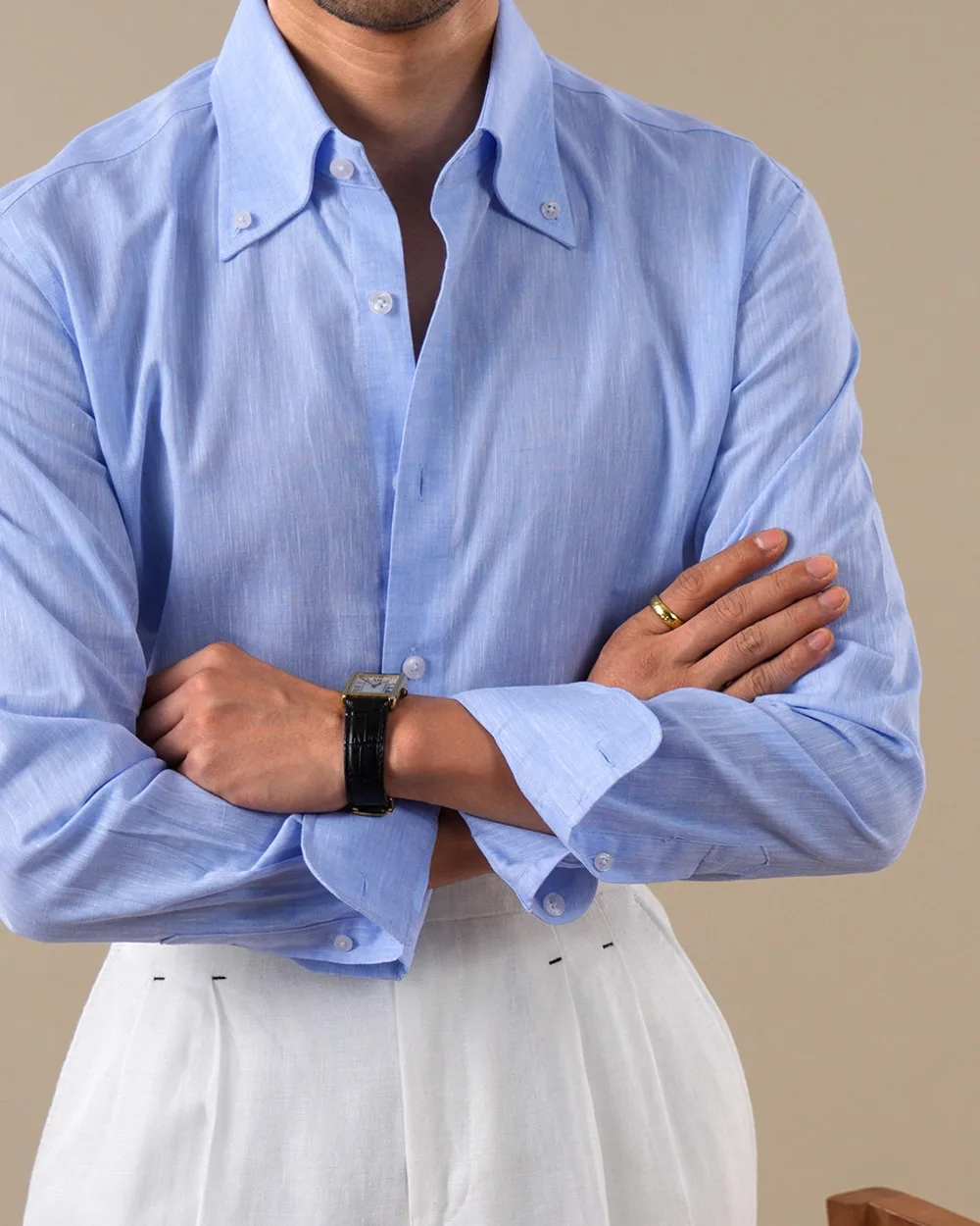 Summer Linen Blend Shirt For Men Large Pointed Collar Casual Top Quality Business Breathable Mens Shirts Commuting Professional