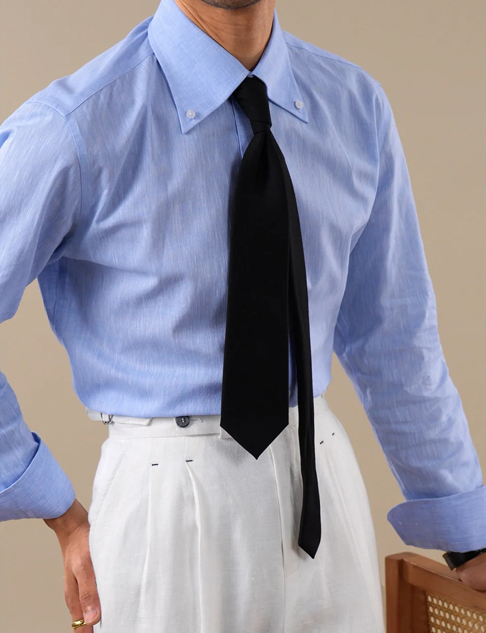 Summer Linen Blend Shirt For Men Large Pointed Collar Casual Top Quality Business Breathable Mens Shirts Commuting Professional