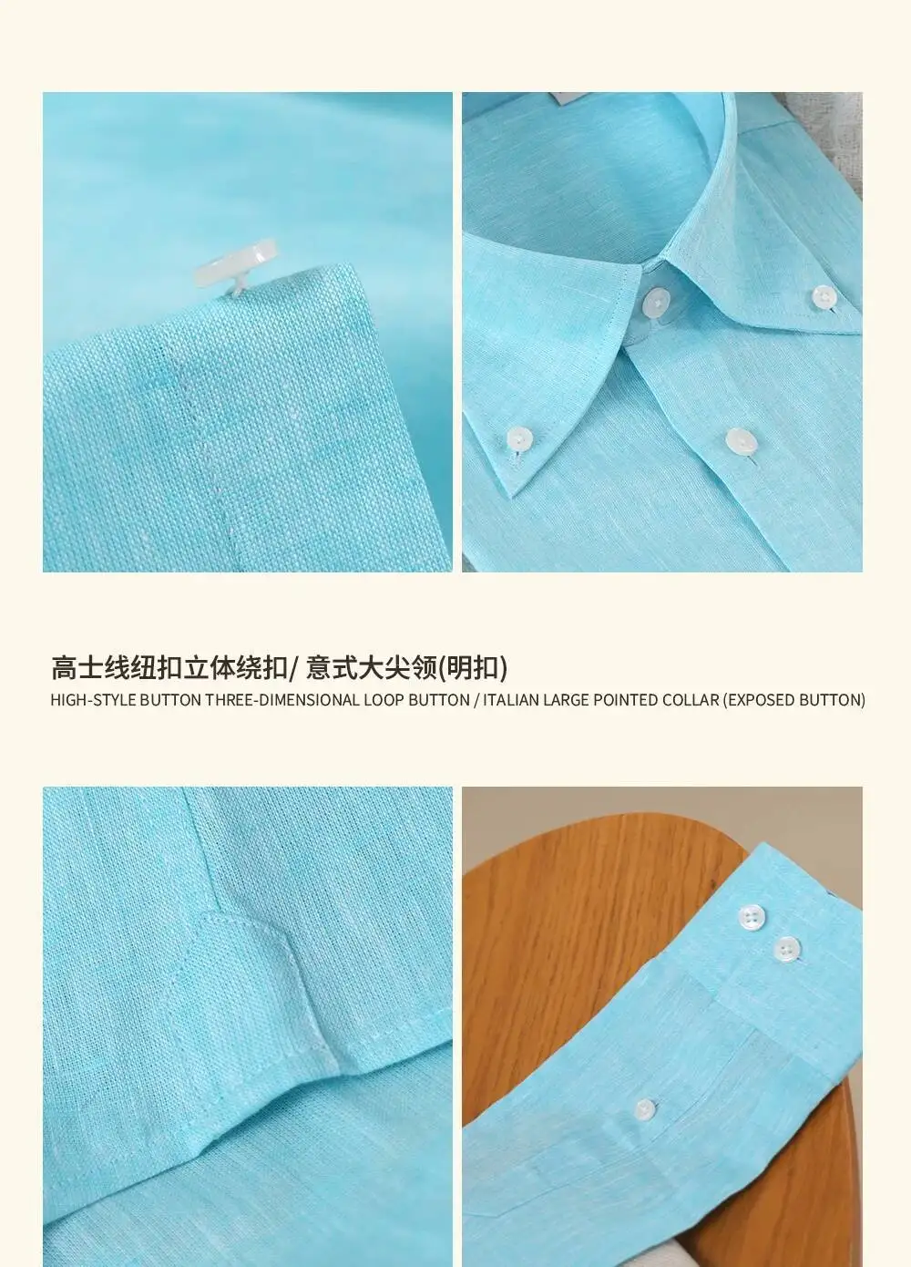 Summer Linen Blend Shirt For Men Large Pointed Collar Casual Top Quality Business Breathable Mens Shirts Commuting Professional
