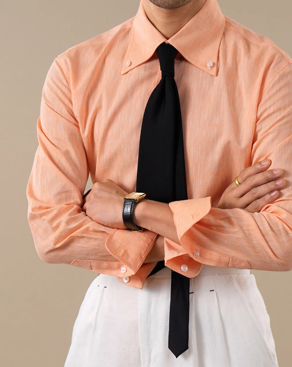 Summer Linen Blend Shirt For Men Large Pointed Collar Casual Top Quality Business Breathable Mens Shirts Commuting Professional