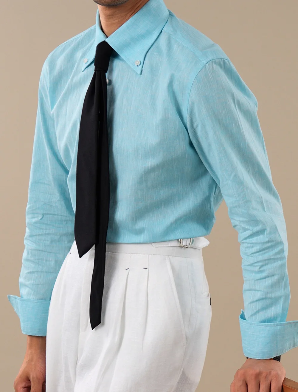 Summer Linen Blend Shirt For Men Large Pointed Collar Casual Top Quality Business Breathable Mens Shirts Commuting Professional