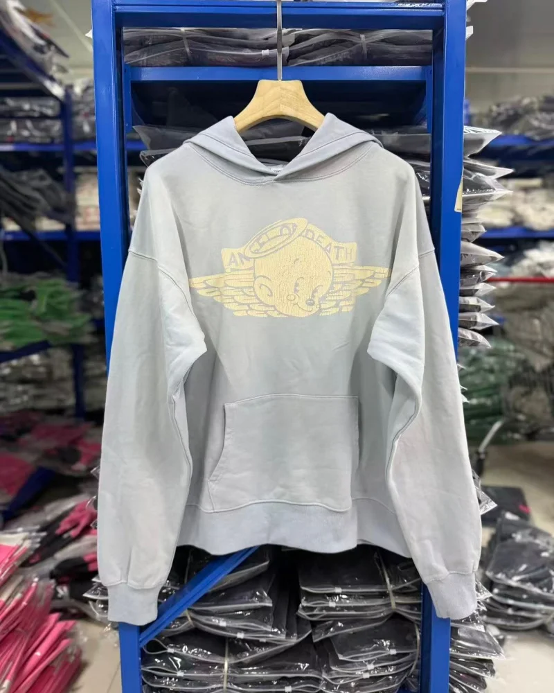 SAINT Vintage Printed Hoodie Coat Blue Red Premium Quality Winter Hip Hop Loose Casual Cotton Hooded Outerwear for Men Women