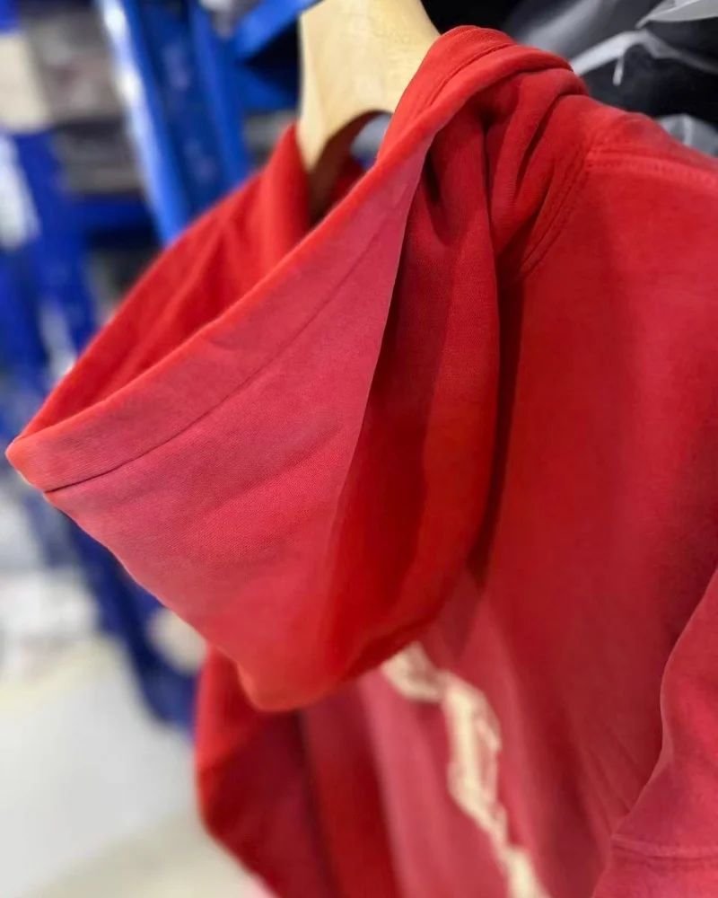 SAINT Vintage Printed Hoodie Coat Blue Red Premium Quality Winter Hip Hop Loose Casual Cotton Hooded Outerwear for Men Women
