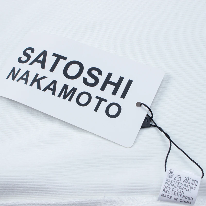 Satoshi Nakamoto T-shirt Long Sleeve Men's Women's Street Ripped Loose Washed Hip Hop Letter Print Tshirts 2 Pieces Wear
