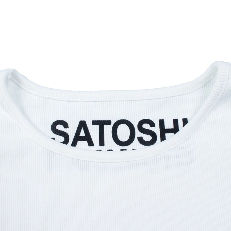 Satoshi Nakamoto T-shirt Long Sleeve Men's Women's Street Ripped Loose Washed Hip Hop Letter Print Tshirts 2 Pieces Wear