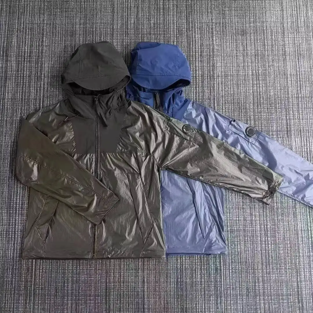 Style Men's Hooded Windproof Coat - Sleeve Lens Details, Professional Nylon Material. Zippered Street Fashion Outerwear.