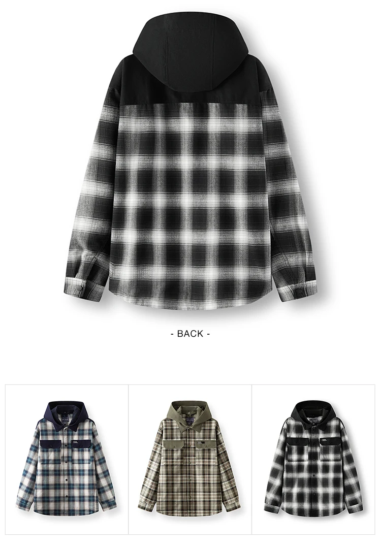 Semir Men Jacket Plaid 2026 Detachable Hooded Outdoor Urban Casual Everyday Style Soft Comfortable Daily Wear Trendy