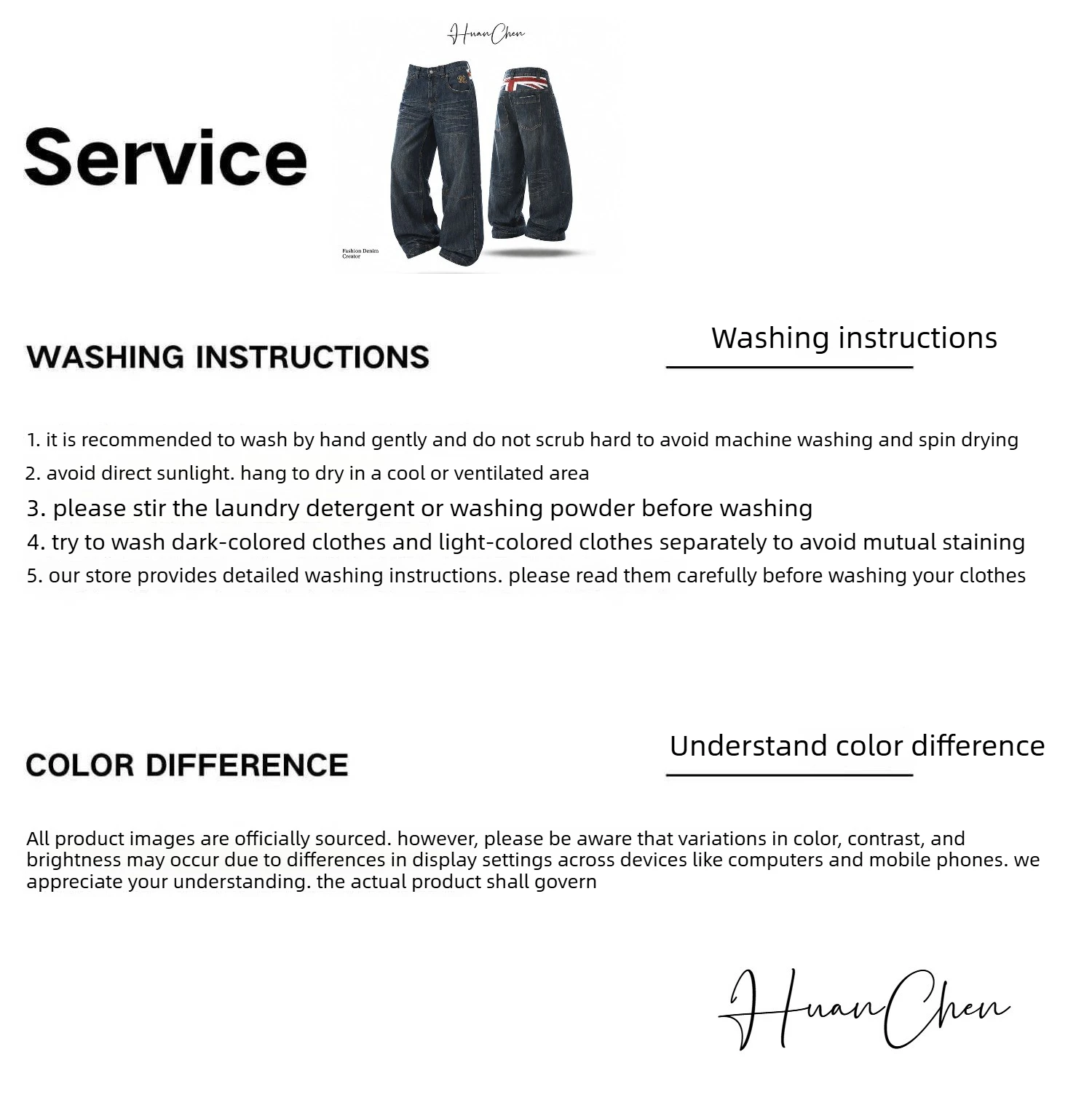 British Style Heavy Washed Baggy Men's Jeans Autumn Winter Denim Pants Man Rice Shaped Flag Wide Leg Straight Woman Trouser Male