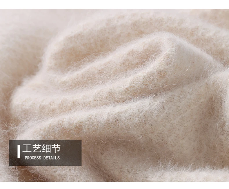 Luxury Men's 100% Mink Cashmere Thickening Sweater O-neck Grid Pullover Thick Knitwear Top Autumn Winter Anti-pilling Clothing