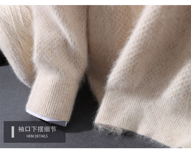 Luxury Men's 100% Mink Cashmere Thickening Sweater O-neck Grid Pullover Thick Knitwear Top Autumn Winter Anti-pilling Clothing