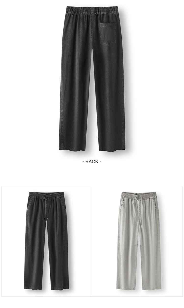 Semir Men Pants Cotton Curved Barrel Leg Drawstring Elastic Waist Loose Casual Style Autumn Trousers Daily Wear 2026