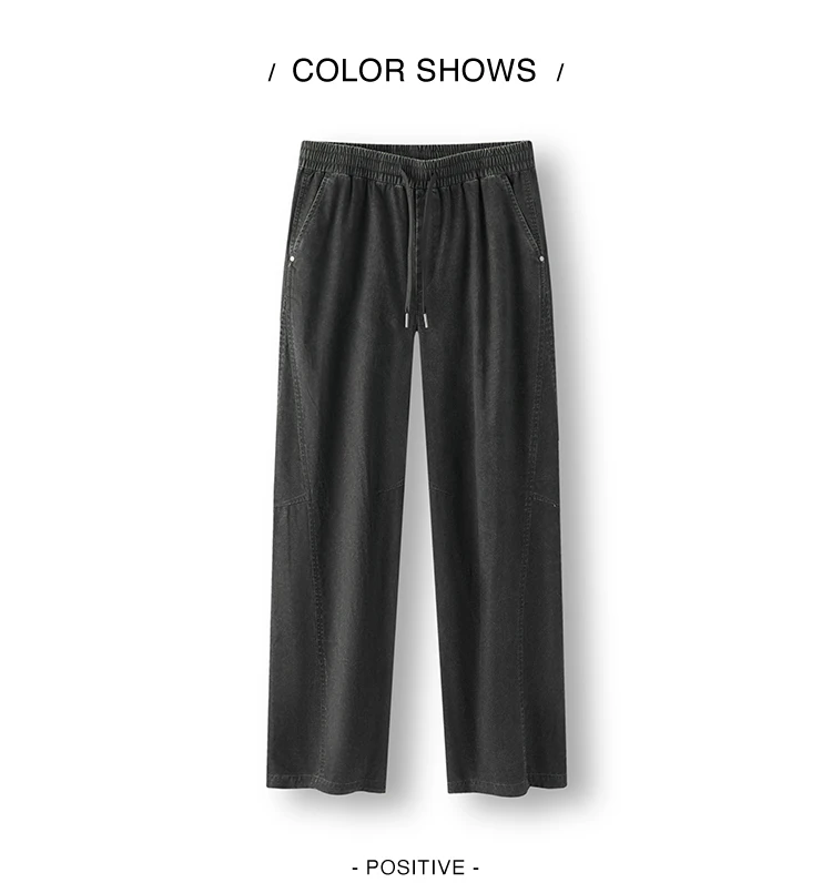 Semir Men Pants Cotton Curved Barrel Leg Drawstring Elastic Waist Loose Casual Style Autumn Trousers Daily Wear 2026